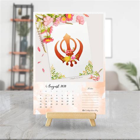 Desk Calendar 2021 Punjabi Art Sikh Art Mool Mantar Etsy
