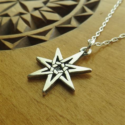 Solid 925 Sterling Silver Seven Pointed Fairy Star Pendant Etsy