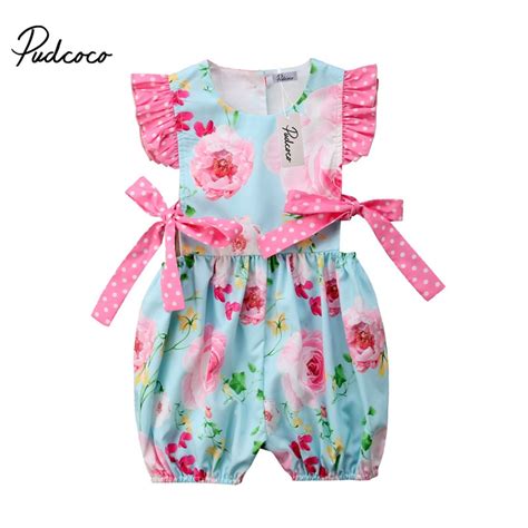 Baby Rompers Infant Girl Newborn Baby Clothes Floral Print Cotton