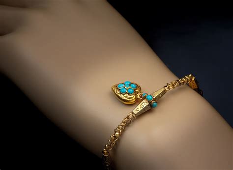Maybe you would like to learn more about one of these? Victorian Turquoise Gold Bracelet with Heart Charm Locket - Antique Jewelry | Vintage Rings ...