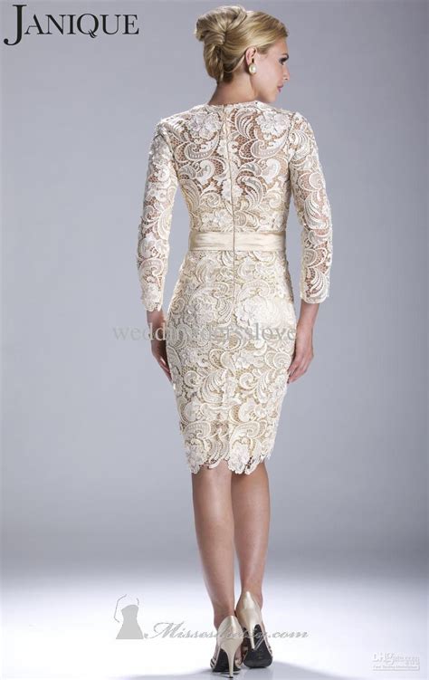 Wedding Gowns Haute Couturelong Sleeve Crew Back Zipper White Short