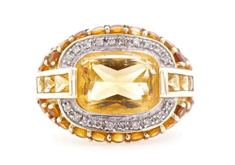 Citrine And Diamond Yellow Gold Ring K G N O Rings Jewellery