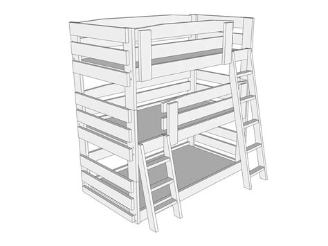 Drawing 2 Left View Of Bunk Bed B61 Bunk Beds Home Decor Bed