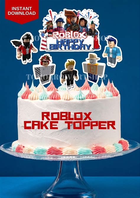 Roblox Birthday Cake Topper Roblox Template Roblox Centerpiece