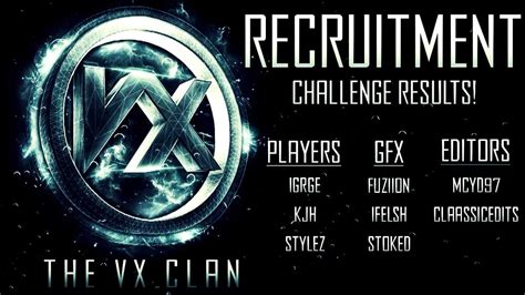 The Vx Clan Recruitment Challenge Results Youtube