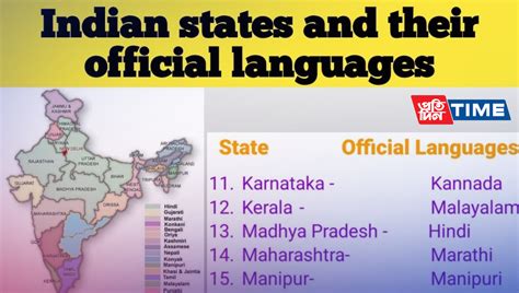 List Of Official Indian Languages Indian States And Union Territories