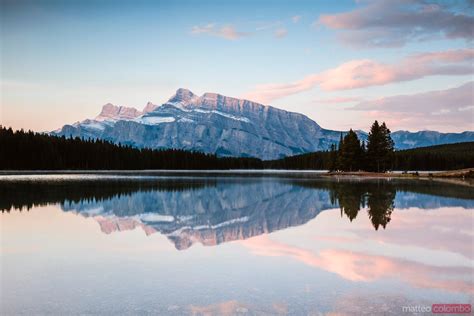 Mt Rundle Reflections Two Jack Lake Banff National Park Canada