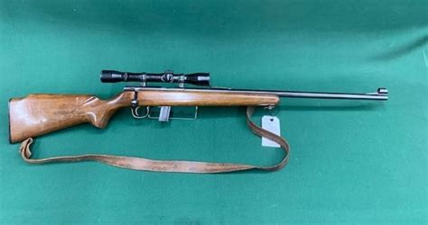 22 Sportco Model 62 Blued Wood Bolt Action Scoped With Leather