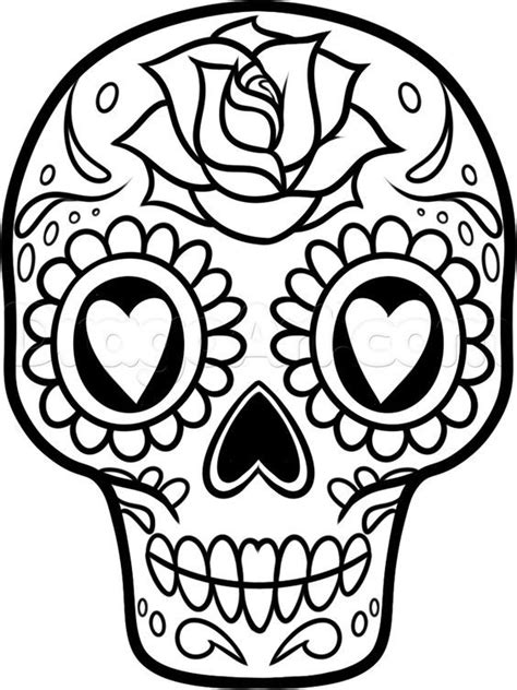 You might also be interested in coloring pages from sugar skulls category. how to draw a sugar skull easy step 10 | Easy skull ...
