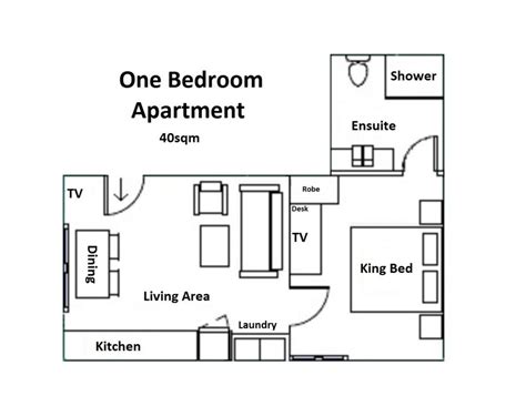 One Bedroom Apartment Floor Plan Bedroom Floor Plan Suite
