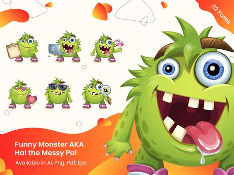 Funny Monster Cartoon Vector Character Set By Graphicmama On Dribbble