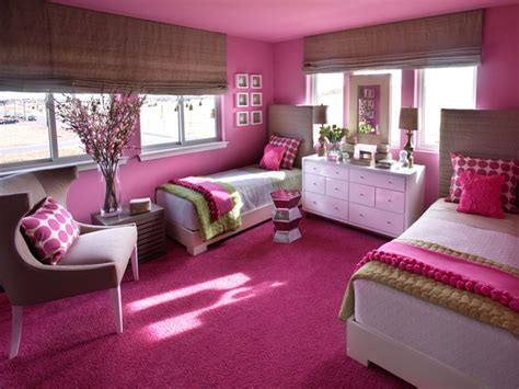 Sophisticated Girls Room Palette Of Linen Hot Pink And Green