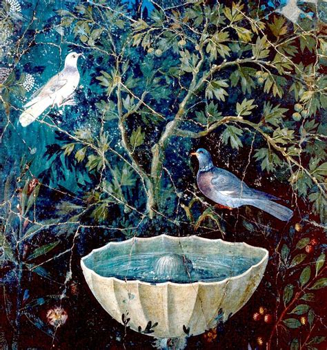 Fresco, garden painting with two birds, Pompeii. Garden Painting