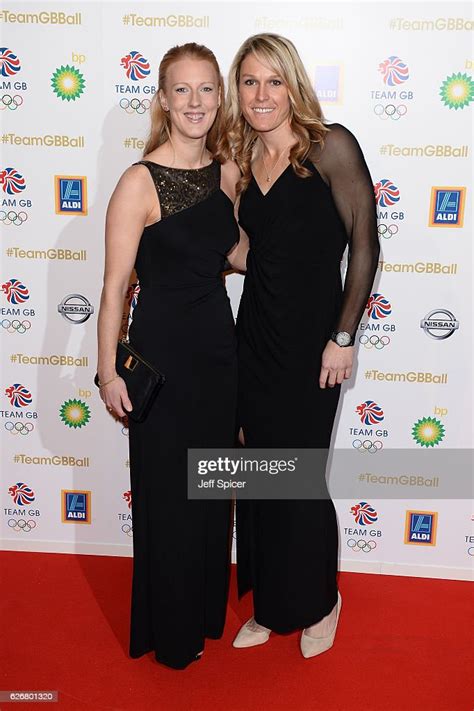team gb hockey players nicola white and crista cullen attend the team news photo getty images