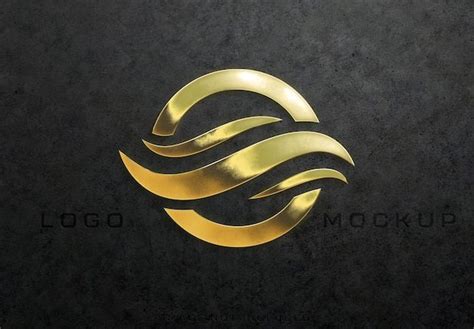 Premium Psd Detailed Textured D Glossy Gold Logo Sign Mockup Free Logo Mockup Gold Logo