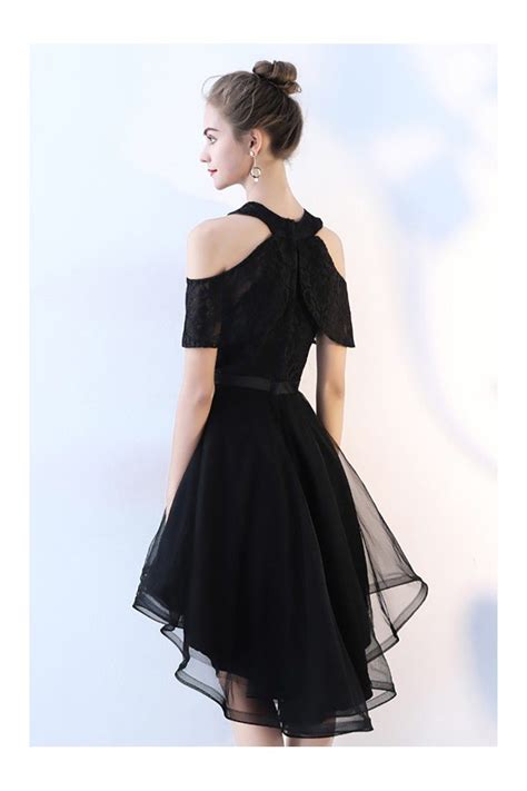 Chic Black Tulle High Low Homecoming Prom Dress Bls