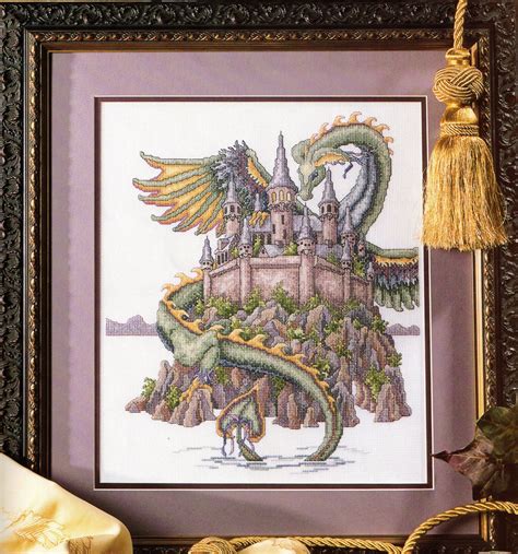 Castle With Dragon Painting Art Fantasy