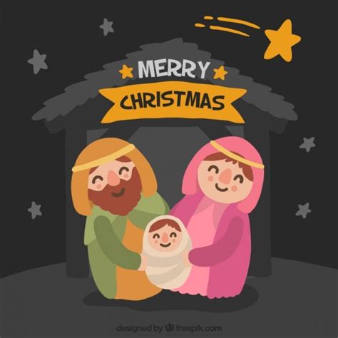 Free Vector Cute Christmas Nativity Scene