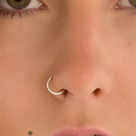 18 Gauge Nose Ring Solid Sterling Silver Size 10mm Thin Nose Ring Nose Hoop Thin Nose