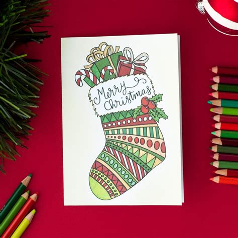 Looking for set colorful gift vouchers certificate template holiday? Free Christmas Card | Printable Template (Coloring Page Christmas Card)
