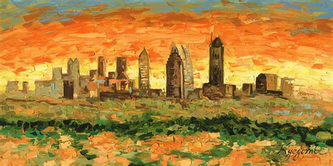 Atlanta Georgia Skyline 10 Painting By Paul Kyegombe