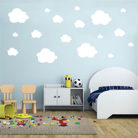 Cloud Wall Decals Small Clouds Stickers Nursery Playroom Etsy Uk