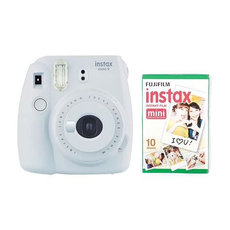 Fujifilm Instax Mini 9 Camera Smokey White With Instant Film Kit 10