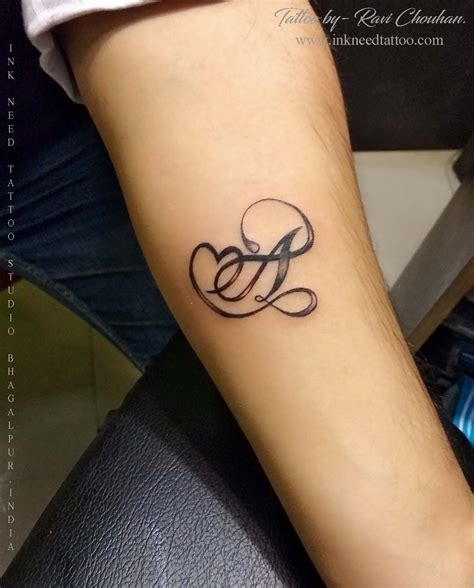 A Letter With Heartink Need Tattoo Alphabet Tattoo Ravi Chauhan
