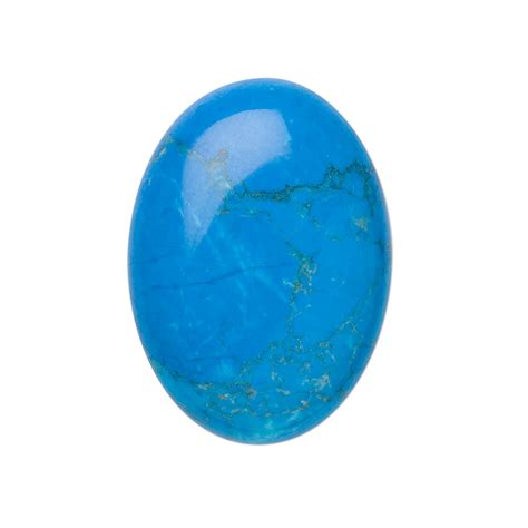 Cabochon Howlite Dyed Turquoise Blue 30x22mm Calibrated Oval B