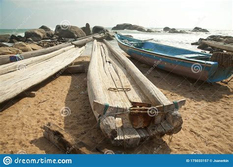 Traditional Fishing Boats India Stock Image Image Of Coastline