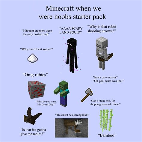Minecraft When We Were Noobs Starter Pack Rstarterpacks