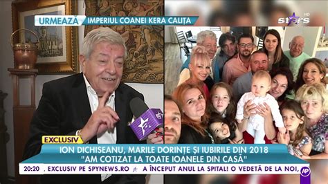 Actorul a murit la spitalul militar din bucuresti, a declarat sotia acestuia, vali stefanescu. Ion Dichiseanu, marile dorințe și iubirile din 2018: „Am ...