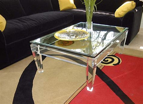 50 long, x 20 wide, x 17 high x 3/4 clear acrylic cocktail or coffee table. 20 Chic Acrylic Coffee Tables