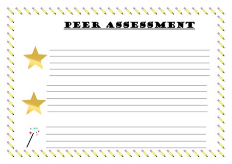 Peer Assessment Template Teaching Resources