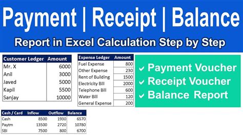 How To Create Payment Receipt Report In Excel Step By Step YouTube