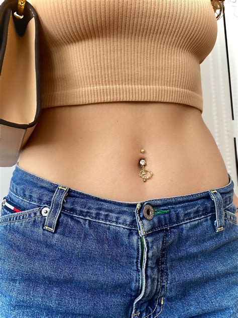 Flower Belly Ring Gold Navel Ring Dangly Belly Ring Etsy In 2022 Belly Piercing Jewelry