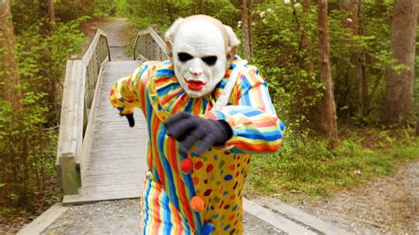 Scary Clown Destroys Camera Clown Attack In The Woods Weeeclown
