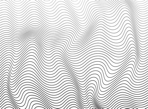 Abstract Stripe Background In Black And White With Wavy Lines Pattern