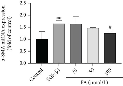 Fa Inhibited The Expression Of Fibrosis Cytokines α Sma And Coli In