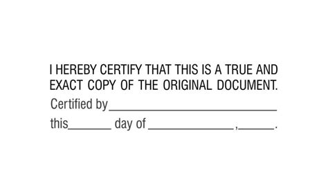 Certified True Exact Copy Stamp