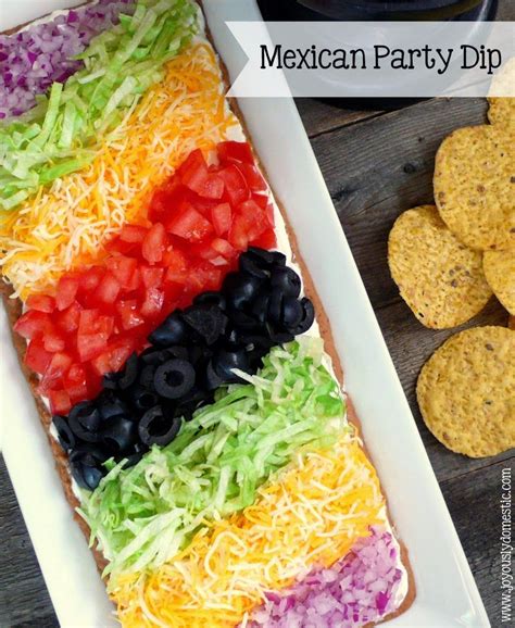 Fun on cinco de mayo menu host a mexican fiesta that features all of your favorite ingredients. Mexican Party Dip | Mexican party food, Mexican appetizers ...