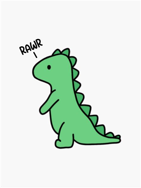 Rawr Dinosaur Small Sticker For Sale By Amandazdesigns Redbubble
