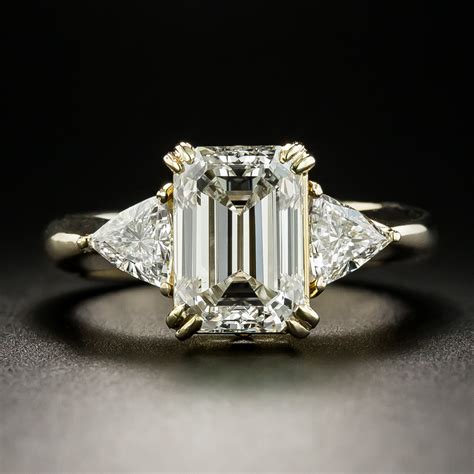 3 01 carat emerald cut diamond engagement ring gia n si1
