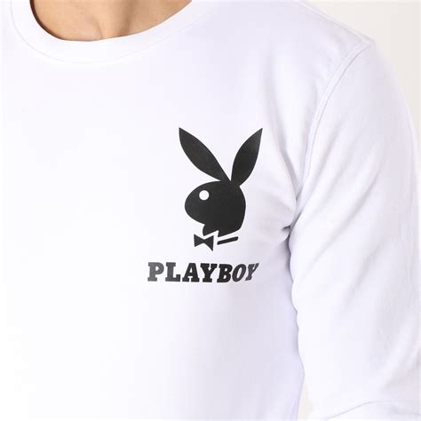 Playboy Sweat Crewneck Back Bunny Blanc