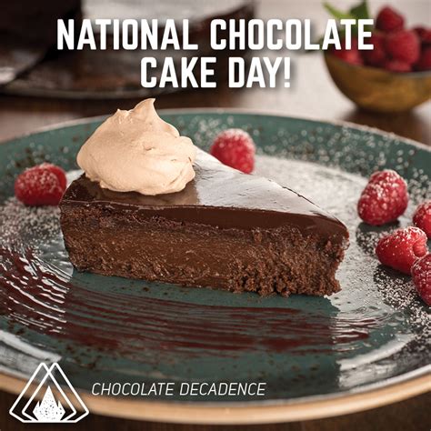 Molten lava cakes with liquid chocolate centers became popular. National Chocolate Cake Day, Tampa FL - Jan 27, 2018 - 11 ...