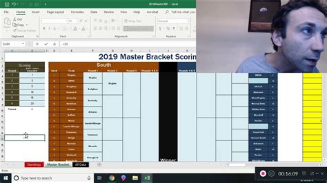 How To Run The Greatest March Madness Bracket In Excel 2019 Youtube