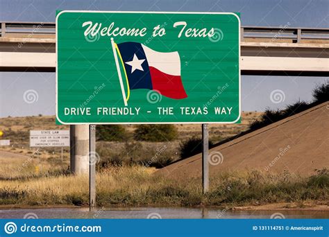 Welcome To Texas State Sign Stock Image Image Of Line Tourism 131114751