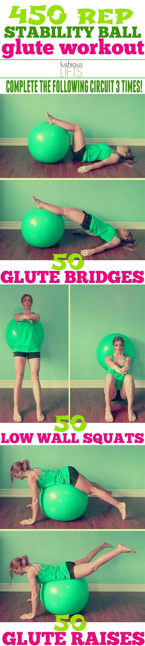 450 Rep Stability Ball Glute Workout Get Those Glutes On Fire ⋆ Pinpoint