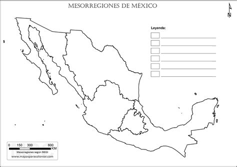 Mapa De Mexico Sin Nombres Y Division Politica