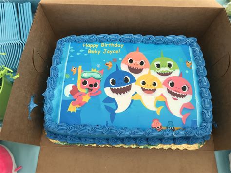 Baby Shark Cake Edible Image Shark Birthday Cakes Shark Theme